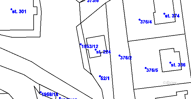 Parcela st. 224 v KÚ Dolní Libchavy, Katastrální mapa