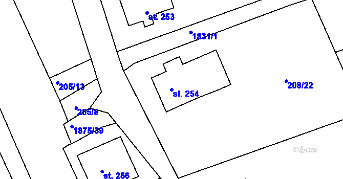 Parcela st. 254 v KÚ Dolní Libchavy, Katastrální mapa