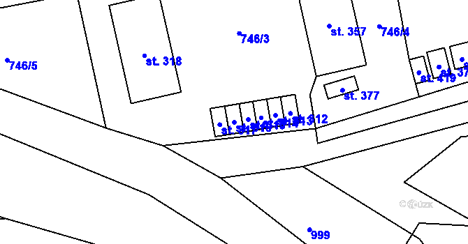 Parcela st. 316 v KÚ Dolní Libchavy, Katastrální mapa