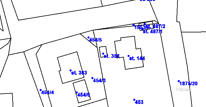 Parcela st. 358 v KÚ Dolní Libchavy, Katastrální mapa