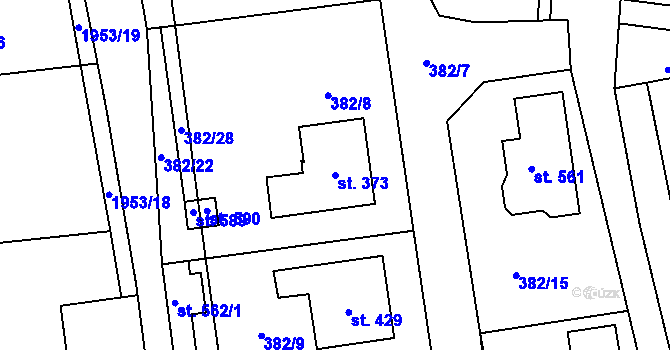 Parcela st. 373 v KÚ Dolní Libchavy, Katastrální mapa
