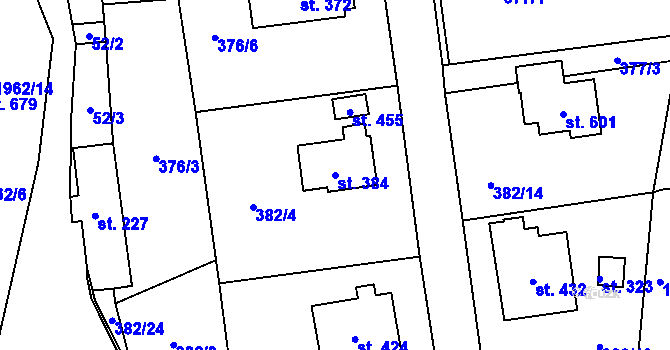 Parcela st. 384 v KÚ Dolní Libchavy, Katastrální mapa