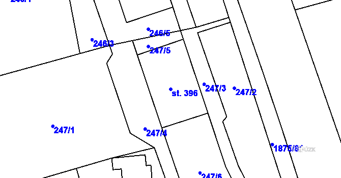 Parcela st. 396 v KÚ Dolní Libchavy, Katastrální mapa