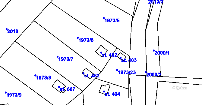 Parcela st. 402 v KÚ Dolní Libchavy, Katastrální mapa