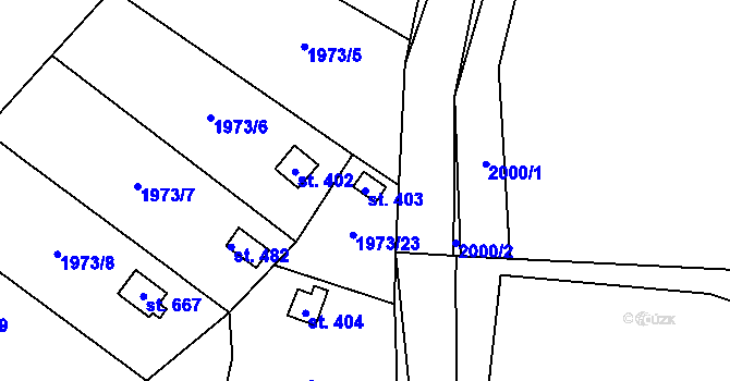 Parcela st. 403 v KÚ Dolní Libchavy, Katastrální mapa