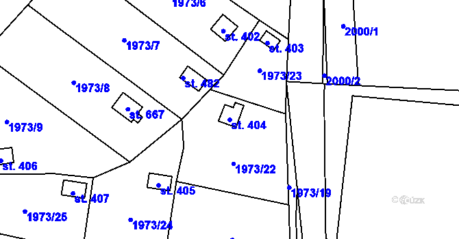 Parcela st. 404 v KÚ Dolní Libchavy, Katastrální mapa