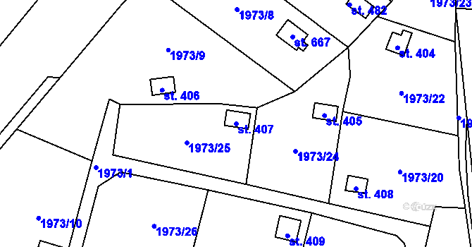 Parcela st. 407 v KÚ Dolní Libchavy, Katastrální mapa