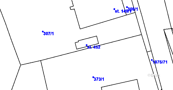Parcela st. 452 v KÚ Dolní Libchavy, Katastrální mapa