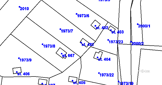 Parcela st. 482 v KÚ Dolní Libchavy, Katastrální mapa