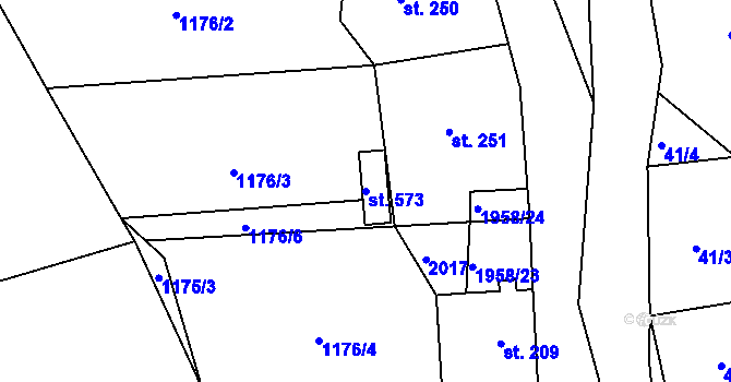 Parcela st. 573 v KÚ Dolní Libchavy, Katastrální mapa