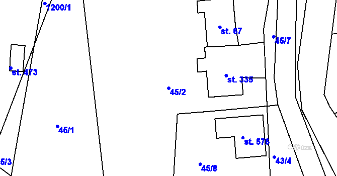 Parcela st. 45/2 v KÚ Dolní Libchavy, Katastrální mapa