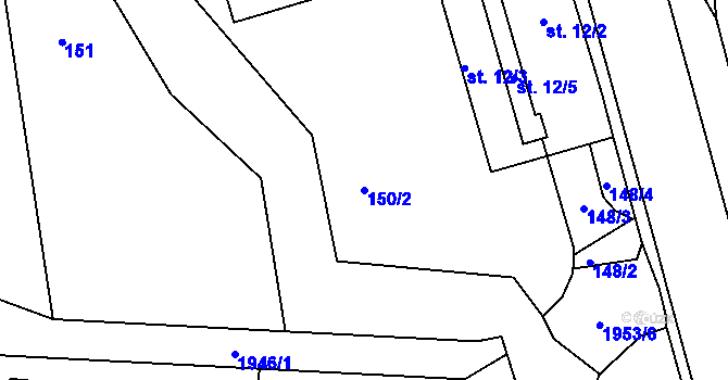 Parcela st. 150/2 v KÚ Dolní Libchavy, Katastrální mapa