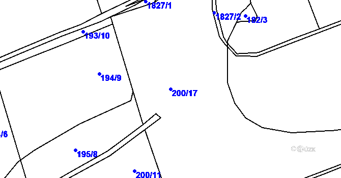 Parcela st. 200/17 v KÚ Dolní Libchavy, Katastrální mapa