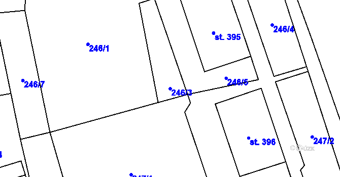 Parcela st. 246/3 v KÚ Dolní Libchavy, Katastrální mapa