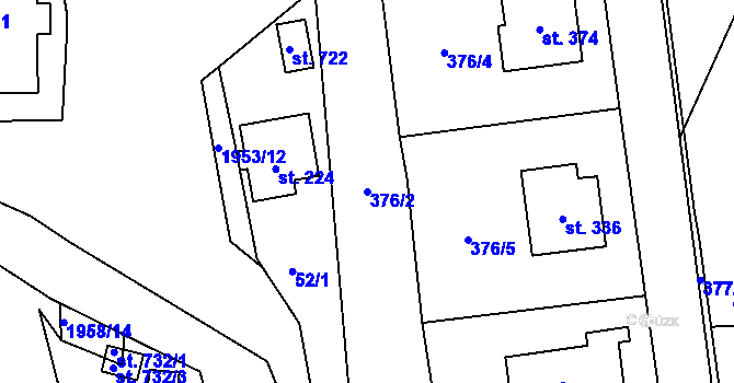 Parcela st. 376/2 v KÚ Dolní Libchavy, Katastrální mapa