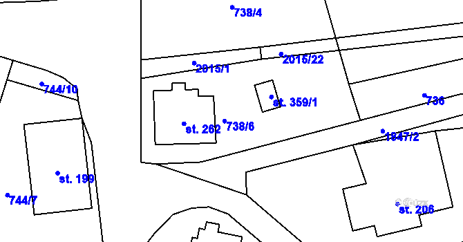 Parcela st. 738/2 v KÚ Dolní Libchavy, Katastrální mapa