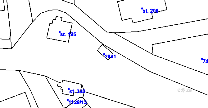Parcela st. 2041 v KÚ Dolní Libchavy, Katastrální mapa