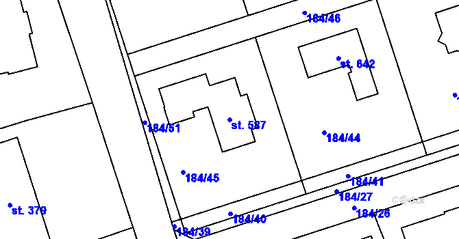 Parcela st. 587 v KÚ Dolní Libchavy, Katastrální mapa
