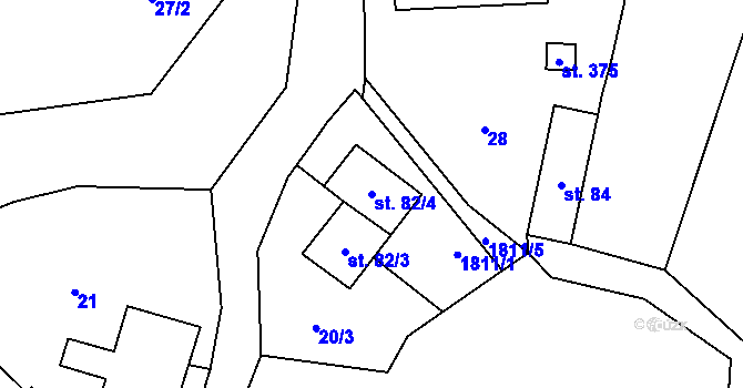 Parcela st. 82/4 v KÚ Dolní Libchavy, Katastrální mapa