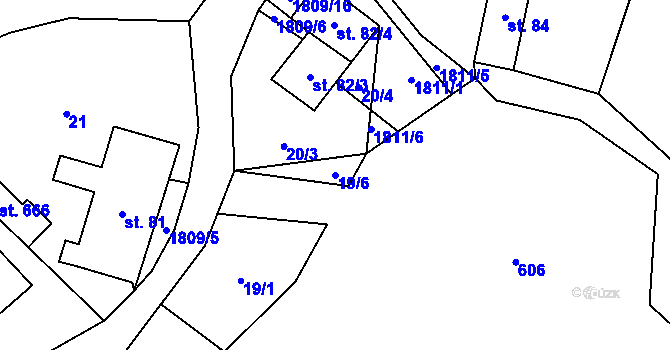 Parcela st. 19/6 v KÚ Dolní Libchavy, Katastrální mapa