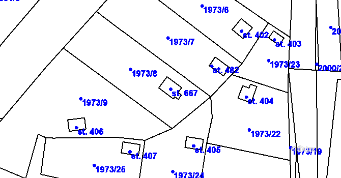 Parcela st. 667 v KÚ Dolní Libchavy, Katastrální mapa