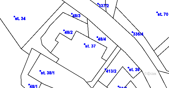 Parcela st. 37 v KÚ Dolní Libochová, Katastrální mapa