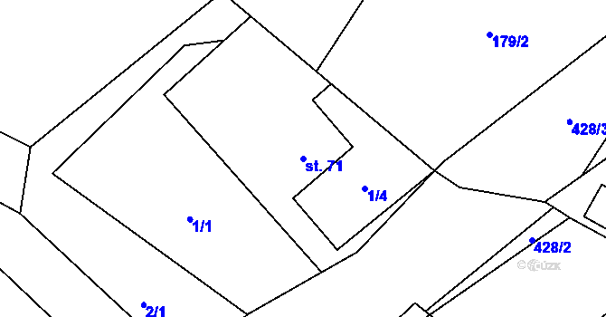 Parcela st. 71 v KÚ Dolní Libochová, Katastrální mapa