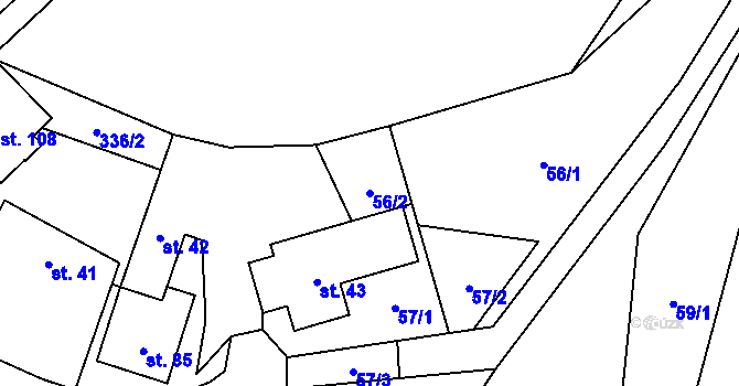 Parcela st. 56/2 v KÚ Dolní Libochová, Katastrální mapa
