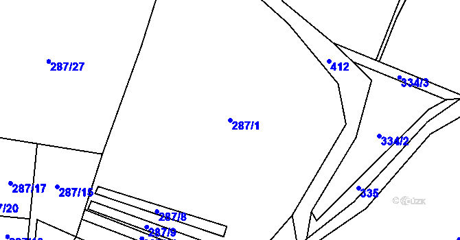 Parcela st. 287/1 v KÚ Dolní Libochová, Katastrální mapa