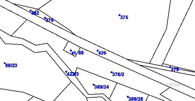 Parcela st. 426 v KÚ Dolní Libochová, Katastrální mapa
