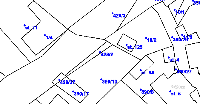 Parcela st. 428/2 v KÚ Dolní Libochová, Katastrální mapa