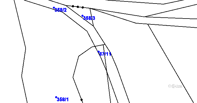 Parcela st. 87/11 v KÚ Dolní Libochová, Katastrální mapa