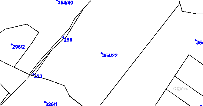Parcela st. 354/22 v KÚ Dolní Libochová, Katastrální mapa