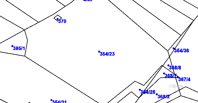 Parcela st. 354/23 v KÚ Dolní Libochová, Katastrální mapa