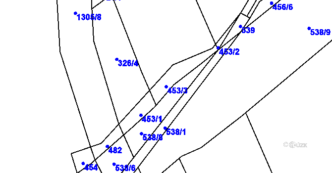 Parcela st. 453/3 v KÚ Dolní Lipka, Katastrální mapa