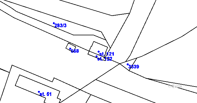 Parcela st. 121 v KÚ Dolní Lipka, Katastrální mapa