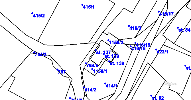 Parcela st. 137 v KÚ Dolní Lochov, Katastrální mapa
