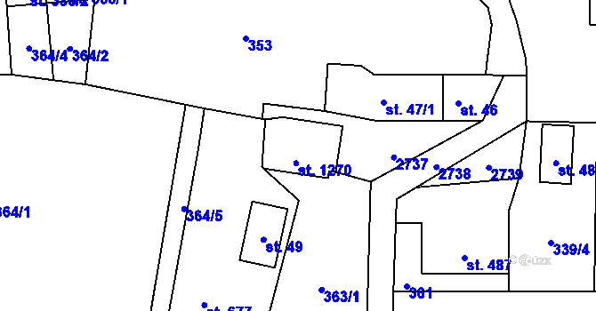 Parcela st. 48 v KÚ Dolní Lomná, Katastrální mapa