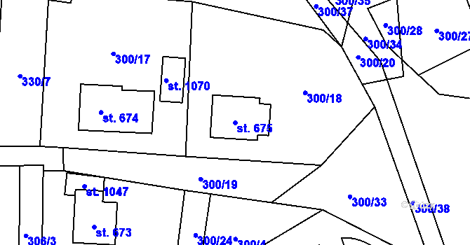 Parcela st. 675 v KÚ Dolní Lomná, Katastrální mapa