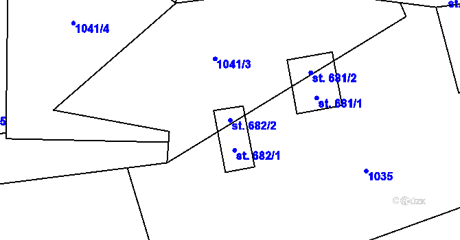 Parcela st. 682/2 v KÚ Dolní Lomná, Katastrální mapa