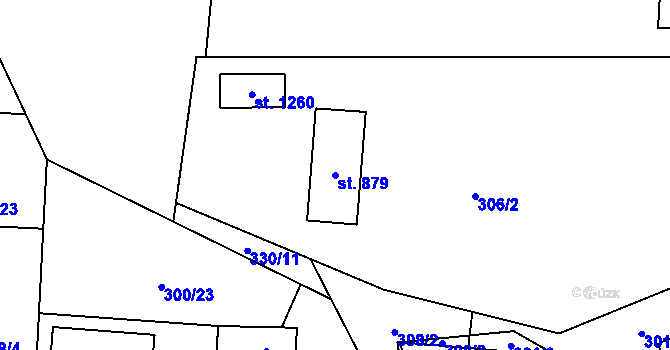 Parcela st. 879 v KÚ Dolní Lomná, Katastrální mapa
