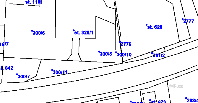 Parcela st. 300/5 v KÚ Dolní Lomná, Katastrální mapa