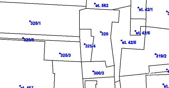 Parcela st. 325/4 v KÚ Dolní Lomná, Katastrální mapa