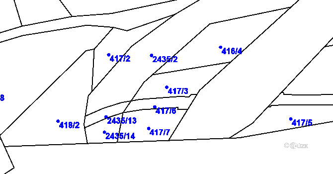 Parcela st. 417/3 v KÚ Dolní Lomná, Katastrální mapa