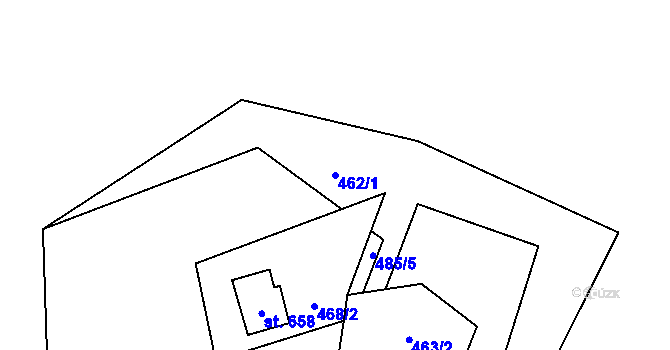 Parcela st. 462/1 v KÚ Dolní Lomná, Katastrální mapa