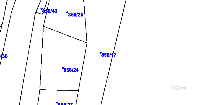Parcela st. 858/17 v KÚ Dolní Lomná, Katastrální mapa