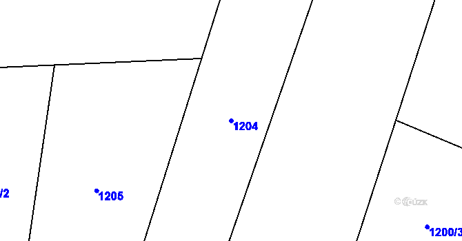 Parcela st. 1204 v KÚ Dolní Lomná, Katastrální mapa
