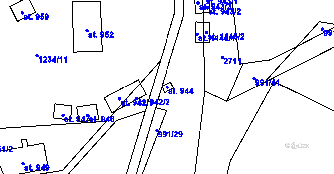 Parcela st. 944 v KÚ Dolní Lomná, Katastrální mapa