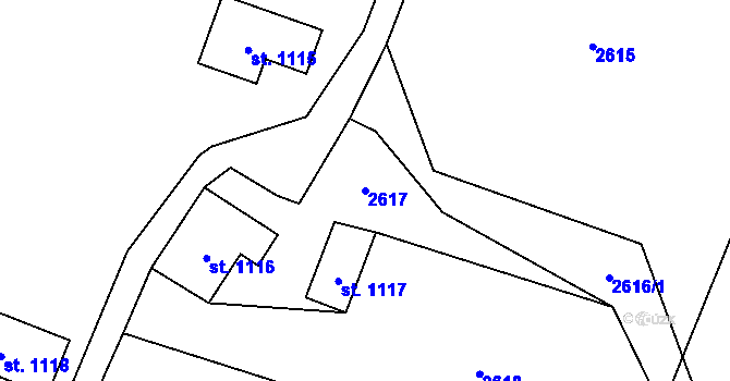 Parcela st. 2617 v KÚ Dolní Lomná, Katastrální mapa