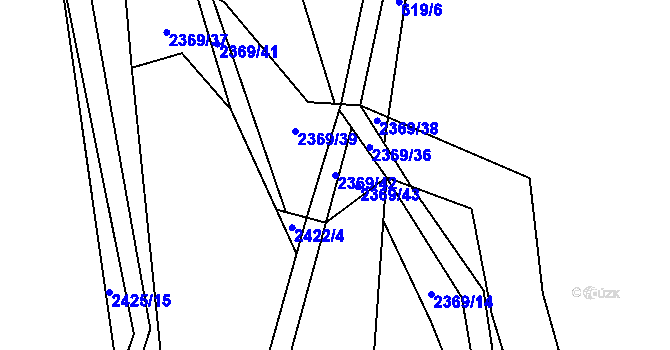 Parcela st. 2369/42 v KÚ Dolní Lomná, Katastrální mapa